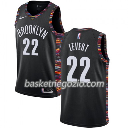 Canotte Uomo Brooklyn Nets Caris LeVert 22 2018-19 Nike City Edition Nero Swingman